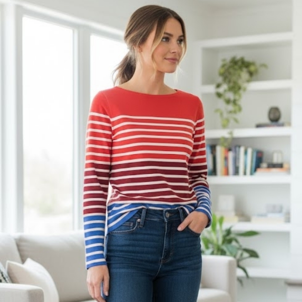 J. Crew striped cotton top size XS